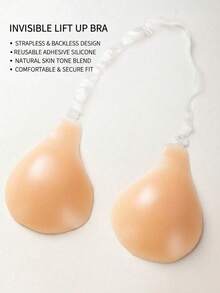 1pc Reusable 3-4 Times Silicone Adhesive Invisible Nipple Cover Bra Lift Tape, Suitable For Various Bust Shapes, Halter Design, Strapless For Sleepwear, Swimwear, Backless Dresses, Formal Gowns - Multicolor - View 1