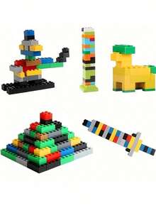 500/1000 Pcs Creative Building Block Set - Classic City Building Blocks Toy - Educational Puzzle DIY Assembly Toy, Easter/Christmas/Halloween Gift - Multicolor - View 11