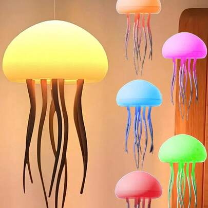 1 chiếc đèn ngủ mới, đèn hình sứa điều khiển bằng giọng nói, đèn tạo không khí, đèn ngủ nhỏ cho phòng ngủ, sạc USB có công tắc, đèn chiếu sáng trong nhà, đèn hình sứa điều khiển bằng giọng nói nhiều màu sắc, tạo không khí cảm ứng sáng tạo, đèn treo hình xúc tu chuyển động, thích hợp làm quà tặng cho gia đình và bạn bè vào dịp Lễ Tạ ơn, Lễ Phục sinh, Năm mới.