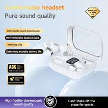 NEW SENYANG Nuevos auriculares inalámbricos verdaderos y auriculares con clip, auriculares Bluetooth de moda para parejas TWS, mini auriculares estéreo HIFI con graves potentes y llamadas claras, adecuados para teléfonos Android e iOS, auriculares deportivos, auriculares inteligentes, excelente como regalo - Ver 13