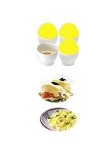 Kemei Microwaveable Egg Containers 4pcs + Egg Base - White - View 1