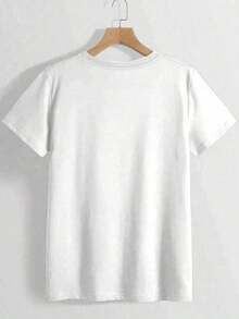 2026 Women's Leopard Print Teacher T-Shirt - Comfortable Round Neck Short Sleeve With Leopard Spot Teaching Design And School Team Letters - Casual Top Suitable For Educators, Teacher's Day Gift, Activities Black With Brown Letters - Spring/Summer/Autumn Wear, Geometric Pattern, Loose Fit Fashionable And Practical T-Shirt - 白色 - 查看 2