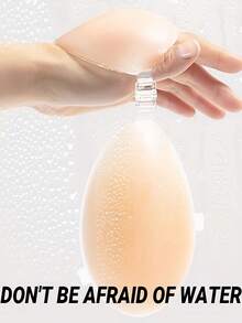 1双装女士硅胶隐形文胸，透气防水，硅胶提拉乳贴，时尚潮流设计 - 杏色 - 查看 7