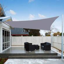 10 Tamaños Lona de Sombra de Agua Gris, Toldo Cuadrado y Rectangular, Bloquea el 95% de los Rayos UV, Para Patio, Jardín, Carport - Multicolor - Ver 7
