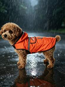 1 pieza Impermeable para perro con capucha - Ropa impermeable casual para mascotas para viajes nocturnos al aire libre, de 2 capas de poliéster duradero y ajuste cómodo, tela de PU, hebilla de , adecuado para perros pequeños, medianos y grandes, abrigo para mascotas todo clima, bata, bata de baño, decoración de baño, accesorios de baño, regalo del Día de San Valentín - Multicolor - Ver 17