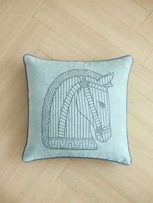 LCUHPCL American Luxury 3D Embroidered Horse Pillow Case With Rope Decoration, 1pc And 2pcs Home Decor Suitable For Living Room, Bedroom, Party And Various Environments - Multicolor Right - View 8