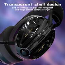 L60 Wireless Over-Ear Gaming Headset,40mm Drivers,Detachable Noise Cancelling Mic,Memory Foam Ear Pads,3 Modes USB Computer Headset - View 6