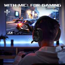 L60 Wireless Over-Ear Gaming Headset,40mm Drivers,Detachable Noise Cancelling Mic,Memory Foam Ear Pads,3 Modes USB Computer Headset - View 7