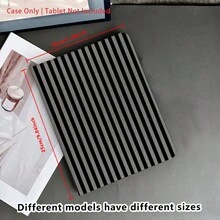 1 Peça Capa para Tablet com Estampa Listrada Preta e Branca e Suporte para Caneta, Compatível com iPad 10ª Geração / 11 (A16 2025), Compatível com Oppo Pad, Compatível com Huawei Matepad, Compatível com Vivo Pad, Compatível com Honor Pad, Compatível com Xiaoxin Pad - Multicolorido - Visão 10