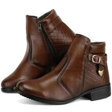 Women's Ankle/Mid-Calf Boot With Zipper, Exclusive Fashion For Rodeos, Parties, And Winter - 鏽棕色 - 查看 2