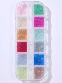 12 Grades Conjunto de Contas de Resina Bolha Iridescente AB de Cores Mistas, Contas Redondas Transparentes para Arte de Unhas, Encantos de Unhas Gota de Água Arco-Íris de Verão, Gemas de Unhas Brilhantes para Unhas Acrílicas DIY, Suprimentos de Manicure para Salão de Unhas Atacado - Multicolorido - Visão 10