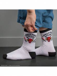 Netflix 3Pairs Stranger Things Officially Licensed Crew Socks Set With Scoops Ahoy Hellfire Club And Demogorgon Classic Patterns Soft Breathable Cotton Blend Material For Daily Casual Wear And Fan Collection Perfect Gift For Stranger Things Enthusiasts - ST - View 11