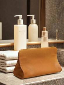 Bolsa Organizadora de Herramientas de Peluquería de Cuero PU, Bolsa de Almacenamiento para Plancha y Rizador de Cabello, Secador de Pelo para Uso en Casa y Salón - Beis - Ver 6