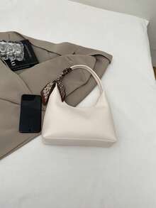Bufanda de mujer como regalo, bolso de hombro minimalista - Blanco - Ver 11