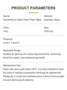 23-32mmHg Compression Leg Warmers (Grade 2) | Thigh High Compression Stockings, Open Toe Calf Compression Sleeve With Anti-Slip Grip, Suitable For Men And Women - KF-wBY-02 - View 10