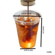 Bộ 10/15/20 cốc dùng cho đồ uống lạnh mùa hè, cốc cà phê, cốc trà sữa, cốc tráng miệng có nắp đậy, nắp giấy chống rò rỉ và ống hút. - trong suốt - Xem 3