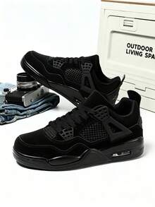 Men's Fashion Mid-Top Athletic Sneakers, Dual-Use, Performance Sneakers, Iconic Design Shoes - Mèo đen - Xem 4