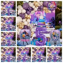 Blue Number Foil Balloon Arch Set, Aluminum Foil Cool Girl Theme Large Birthday Party Balloons Decoration Combo, Music Girl Number Foil Balloons, Children's Birthday Party Supplies Gift Set Decor - Balloon Set - View 1