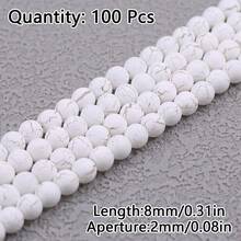 100 hạt acrylic tròn nứt, vật liệu làm đồ trang sức thủ công DIY - Hạt cườm bị nứt - Xem 12