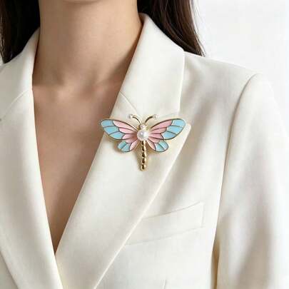 Nuevo broche de libélula de colores de verano, de moda, versátil, de alta gama y elegante