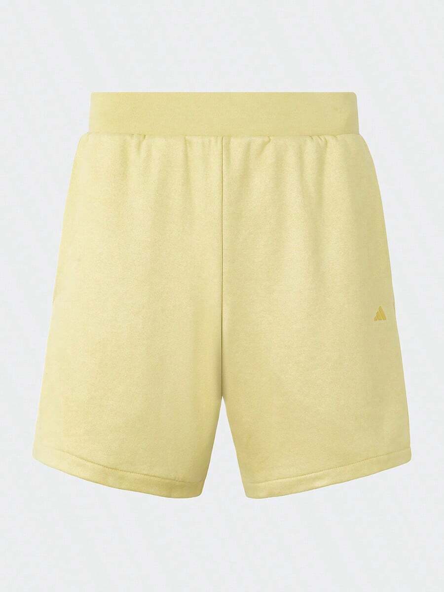 Adidas Spring/Autumn Sports Shorts, Unisex Thermal Lined Loose Fit Training Casual Straight Leg Shorts IN7700 - Gold/Yellow - View 1
