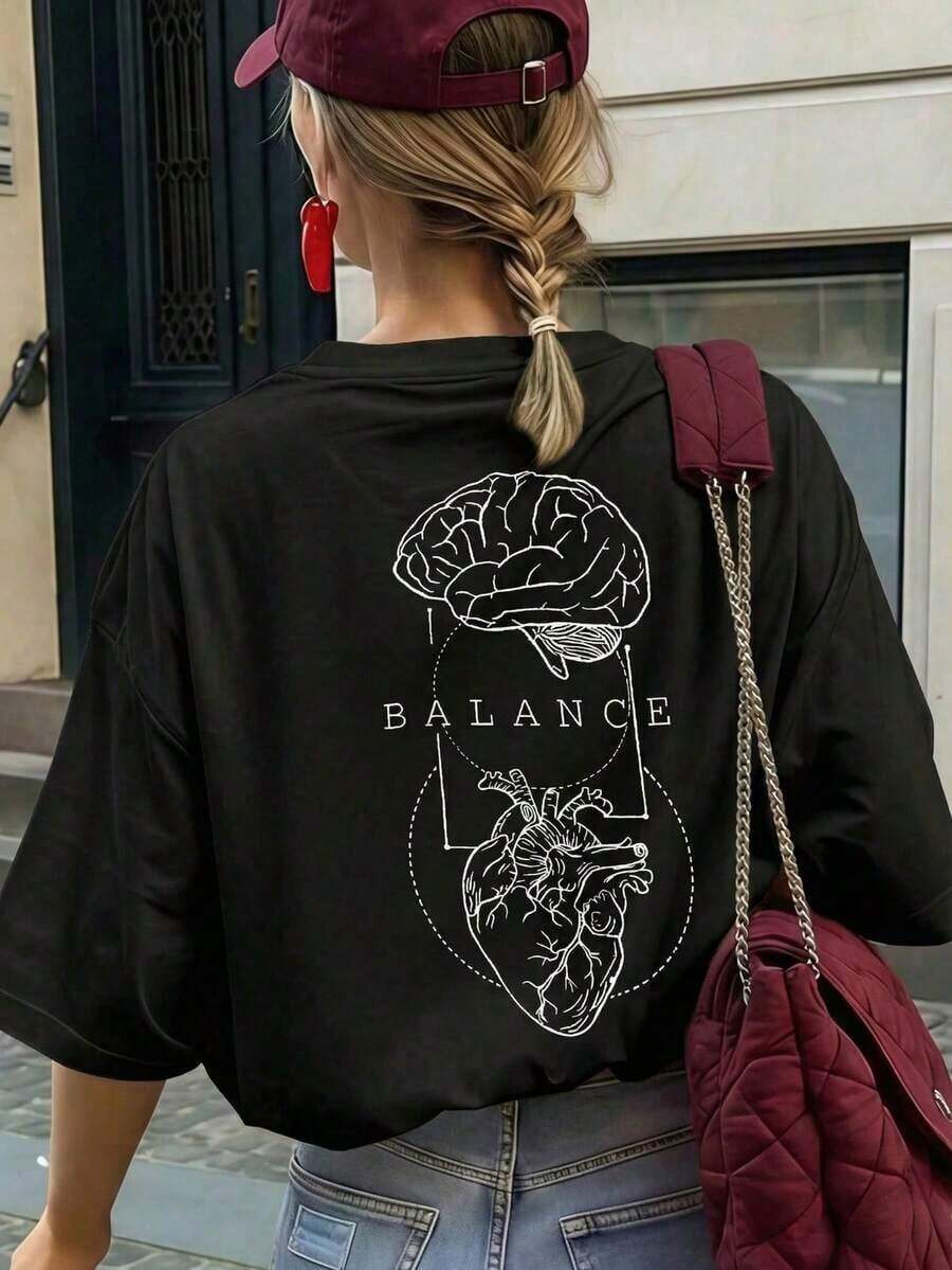 Plus Size T-Shirts - Black - View 1