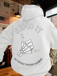 LUNAR SATELLITE / Men's Printed Hoodie / Y2K Print Hoodie / Street Style / Hoodie Men Tactictais Send It No Victory Without Sacrifice Vintage T Shirts 100 Percent Cotton Graphic T Shirts Graphic Graphic Tees - trắng - Xem 2
