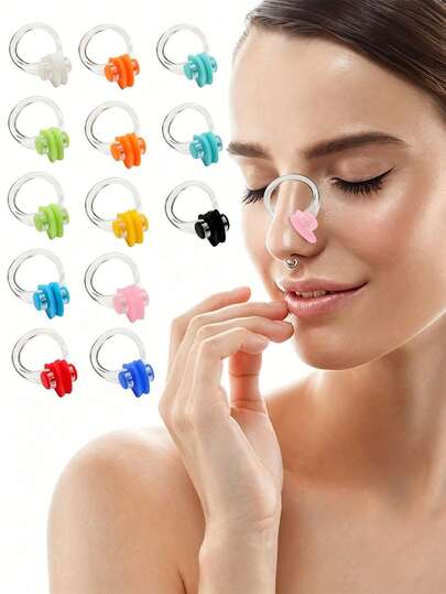 1/3/5 piezas Pinzas nasales de silicona para natación, Pinzas nasales de silicona antiempañantes para natación - Reutilizables, antideslizantes, ajuste cómodo, múltiples colores adecuados para nadadores, buzos y deportes acuáticos, accesorios de natación, equipo de buceo, diseño de agarre , estructura transparente
