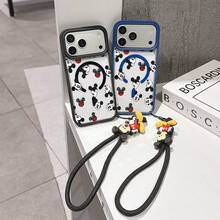 This Disney Mickey Mouse Lanyard Phone Case Is Fully Covered In TPU Material, Features Strong Magnetic Closure, Is Shockproof And Lightweight, And Is Compatible With IPhone17/16/11/13/15/15 Plus/15 Pro/15 Pro Max/12/14 Pro Max/11 Pro Max/12 Pro/12 Pro Max/13. This Phone Case Is A Popular Birthday Gift Or Business Gift Choice; It Is Durable, Stain- And Fingerprint Resistant, And Suitable For Both Men And Women. The Set Also Includes A Mickey Mouse Phone Case And A Mickey Mouse Plush Bracelet, Making It A Perfect Gift For Friends And Family. This Stylish Phone Case Is Fun, Lightweight, And Durable. IPhone17 Pro Max Phone Case, Minnie Mouse Phone Case. - Hồng - Xem 2
