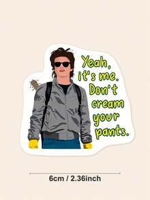 Hình dán hài hước "Đừng có tè ra quần" của Steve Harrington, câu nói dí dỏm từ chương trình truyền hình retro thập niên 80, thích hợp dán lên laptop và Kindle, quà tặng nghệ thuật dành cho người hâm mộ. - Nhiều màu - Xem 2