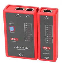 UNI-T Tester Cables De Red RJ45 Y Telefono RJ11, RJ12 - Rojo - Ver 1