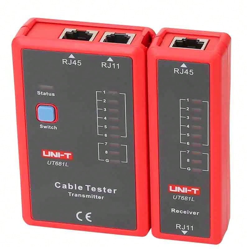 UNI-T Tester Cables De Red RJ45 Y Telefono RJ11, RJ12 - Rojo - Ver 1