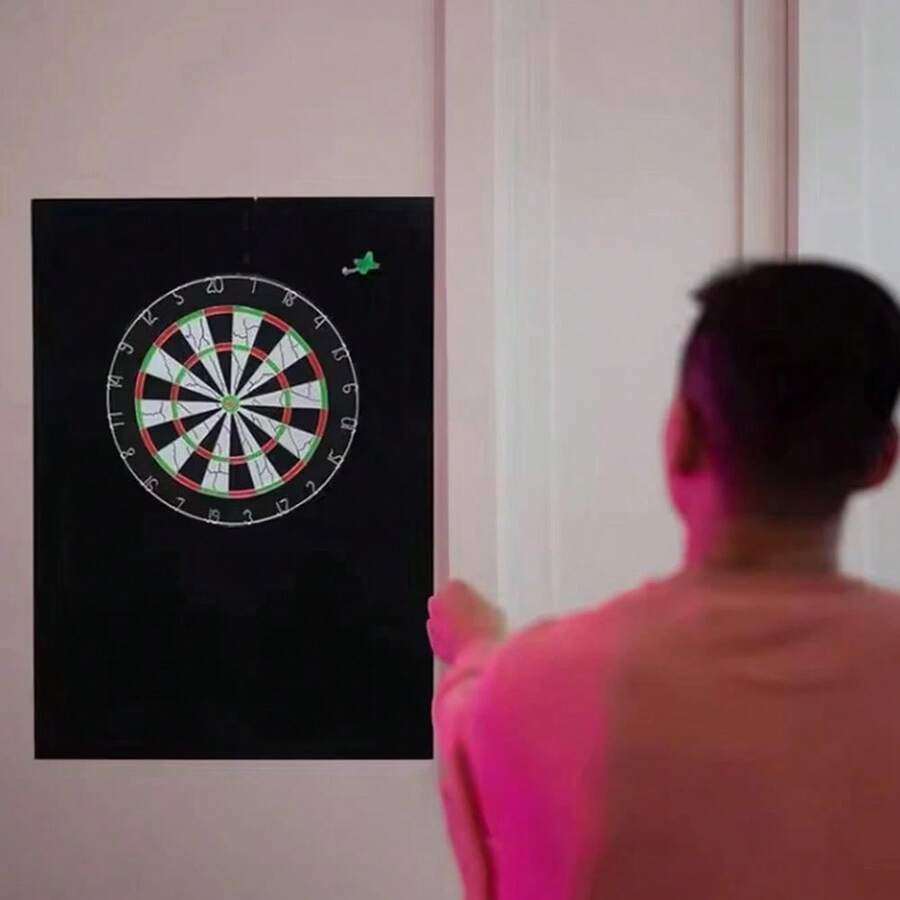 Extended Dartboard Wall Protector EVA Foam Dart Board Surround Backing 71x104cm - Black - View 1