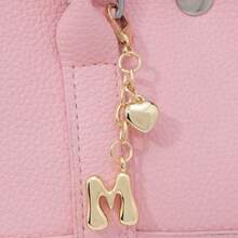 1pc A-Z Gold Bubble Letter Charm, 3D Heart Decor, Suitable As Keychain, Ring, Bag Charm, Backpack Hanger, Car Pendant, Great For Shopping, Beach, Camping, Wallet And Handbag, Ideal Gift For Ladies, Friends And Students, Fashionable Creative Design, Perfect For Birthday And Christmas - Golden Heart - View 3