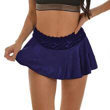 Ultra Mini falda Sexy para mujer, informal, nuevo por encima de la rodilla, negro, corto, moda de verano y otoño, ropa de fiesta para discoteca para mujer - azul - Ver 9