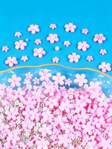 3D立体花卉美甲装饰，亚克力花朵美甲钻石和鱼子酱珠，适合女性和女孩DIY美甲的装饰配件 - 彩色 - 查看 4