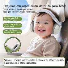 2 En 1 Orejeras Antiruido Bebe 0-4 Protector Auditivo - Verde - Ver 5