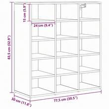 Cabinet à chaussures Bois ancien 77,5 x 30 x 83,5 cm - Brun - Voir 10