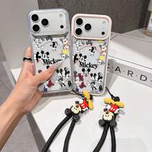 This Disney Mickey Mouse Lanyard Phone Case Is Fully Covered In TPU Material, Features Strong Magnetic Closure, Is Shockproof And Lightweight, And Is Compatible With IPhone17/16/11/13/15/15 Plus/15 Pro/15 Pro Max/12/14 Pro Max/11 Pro Max/12 Pro/12 Pro Max/13. This Phone Case Is A Popular Birthday Gift Or Business Gift Choice; It Is Durable, Stain- And Fingerprint Resistant, And Suitable For Both Men And Women. The Set Also Includes A Mickey Mouse Phone Case And A Mickey Mouse Plush Bracelet, Making It A Perfect Gift For Friends And Family. This Stylish Phone Case Is Fun, Lightweight, And Durable. IPhone17 Pro Max Phone Case, Minnie Mouse Phone Case. - Hồng - Xem 3