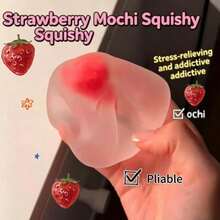 Frosted Strawberry Mochi Squishy Toy, High Appearance Moldable Stress Reliever For Adults, Maltose Slow Rising Fidget, Super Soft Wet Mushy Texture, Portable Palm Sized Berry Pendant, Trending Gift For Squishy Lovers, Party Favor, Desk Decor Anxiety Relief - Đỏ - Xem 4