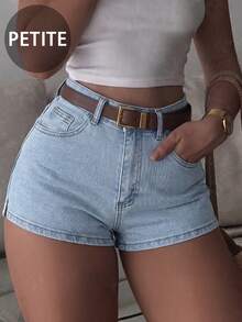 Shorts vaqueros cortos de estilo casual y sexy al estilo americano con bolsillos y abertura lateral para el verano - Lavado ligero - Ver 7