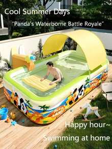 Piscina inflable grande, piscina de juegos de agua para niños y adultos, tina de agua, piscina familiar grande adecuada para niños y adultos, ideal para exteriores, jardín, patio trasero y piscina de fiesta de actividades acuáticas de verano - A - Ver 5