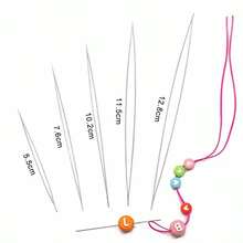 串珠针别针开口弯针，适用于串珠手链DIY首饰制作工具手工串珠穿线针 - 彩色 - 查看 1