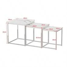 Set Of 3 Nesting Coffee Tables For Living Room, Nest Of 3 Nested Tables Sofa Side Table Coffee Table End Tables Space Saving - 黑色 - 查看 3
