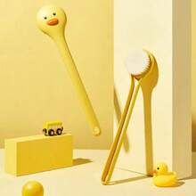 2Pcs Cute Duck Bath Brush Set | Long Handle Soft Bristle Back Scrubber For Shower - 2pcs Yellow - View 5