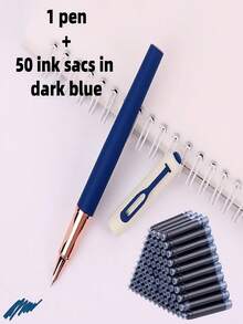Bộ 1 bút bi + 50 hộp mực thay thế / (1 bút bi kim loại + 50 hộp mực thay thế), Màu sắc cổ điển, Lớp phủ mờ, Thích hợp cho viết hàng ngày, trường học, văn phòng, ký tên kinh doanh, Lựa chọn quà tặng tuyệt vời - Bộ 51 món - Xem 10