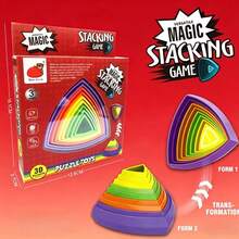 Rainbow Triangular Layered Puzzle Toy, Educational Handicraft Toy To Relieve Stress And Provide Thinking Space - Multicolor - View 1