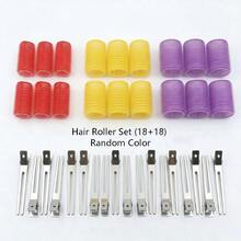 36/72 Peças Conjunto de Ferro de Ondular, 18/36 Peças Rolos de Ondular Autoadesivos Sem Calor (3 Tamanhos) com 18/36 Peças de Presilhas de Cabelo, Cores Aleatórias, Ferramentas de Styling DIY para Adicionar Cachos e Ondas (Cores Aleatórias) - Multicolorido - Visão 9
