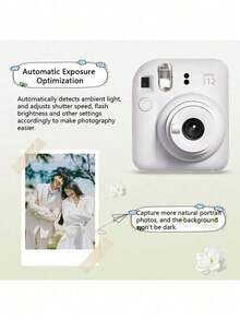 FujiFilm Máy ảnh chụp lấy liền mini12 chỉ nặng 306g, rất nhẹ và dễ mang theo. Máy có nút nguồn xoay để chuyển đổi chế độ chỉ bằng một nút bấm, tính năng tự động điều chỉnh độ sáng thị sai được tối ưu hóa và đèn flash tích hợp. Ghi lại những khoảnh khắc thường ngày ngay lập tức. Chọn giữa chế độ chụp ảnh hoặc chụp phim. - Xem 6