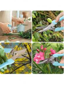 Tijeras de poda de jardín, juego de corte de flores, tijeras de poda para flores, herramientas de jardinería para recortar arbustos, rosas y árboles frutales, adecuadas para floristas, patios y huertos - A - Ver 7